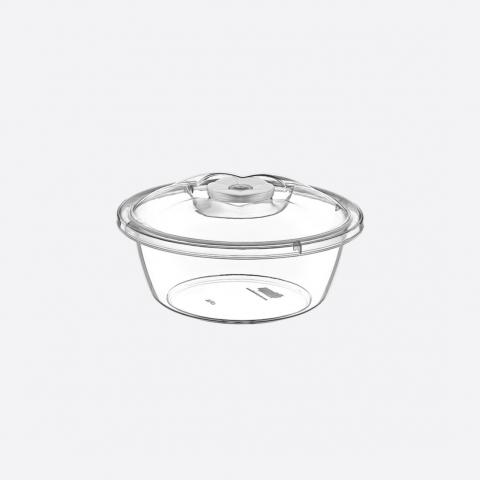 Прозрачная круглая миска объемом 10,5 л с крышкой