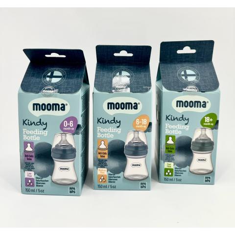 Детская бутылочка MOOMA с соской, 150мл  0-6; 6-18; 18+