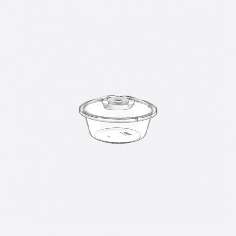 Прозрачная круглая миска объемом 2,7 л с крышкой