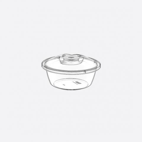 Прозрачная круглая миска объемом 7 л с крышкой