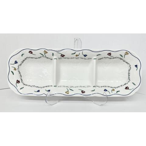 Тарелка керамика с 3 разделами. 36х13х3,5см