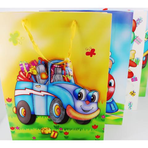 Пакет подарочный 32х26х10см бумажный 3Д