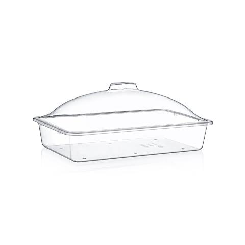 Прямоугольный контейнер для продуктов с крышкой колоколом (кейтеринг) 20х31х51см