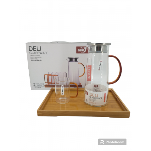 Кувшин 1450мл с кружками 270мл и поднос, набор 8шт DELI