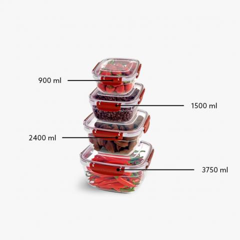 Набор из 4 воздухонепроницаемых контейнеров MASTER