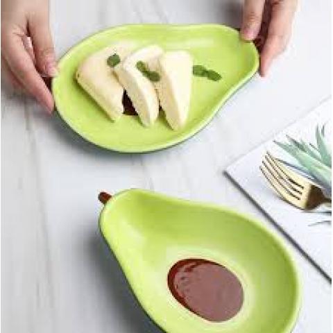 Тарелка глубокая авокадо керамика 19х13см