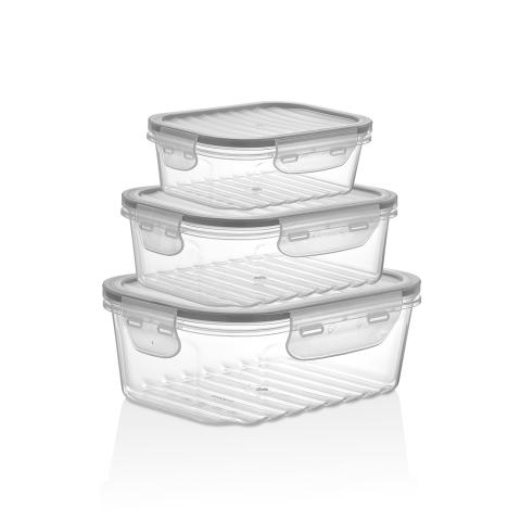 Набор герметичных контейнероав для хранения - прозрачных 3шт