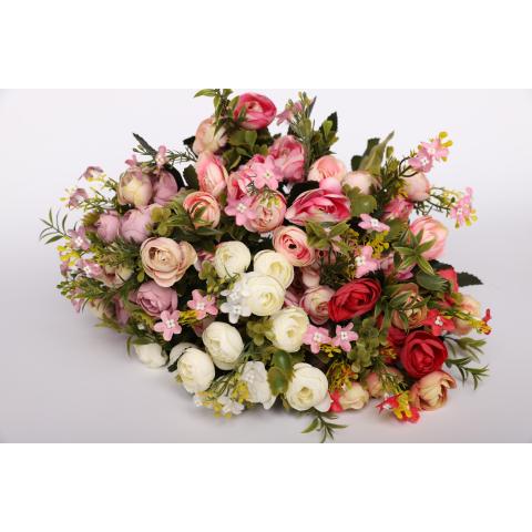 Цветы искуственные Розы 30см 13 бут.