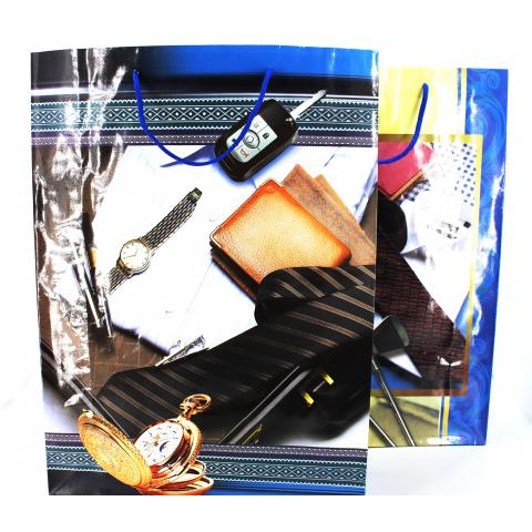 Пакет подарочный 32х26х10см бумажный MIх