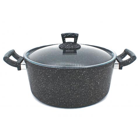 Кастрюля со стеклянной крышкой Granit 28x8cм