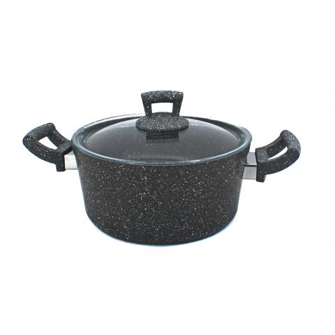 Кастрюля со стеклянной крышкой Granit 22x10,5см