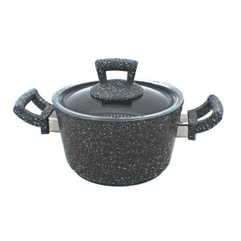 Кастрюля со стеклянной крышкой Granit 16x9,5см