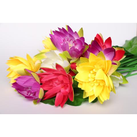 Цветы искуственные Лотус 70см 12 бут.