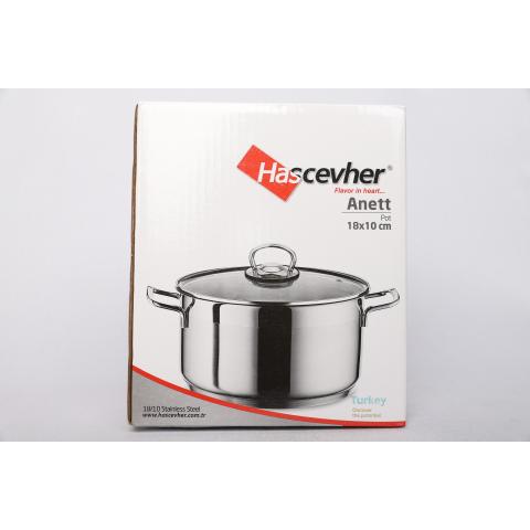Кастрюля с крышкой 18X10cм Anett нерж. Hascevher