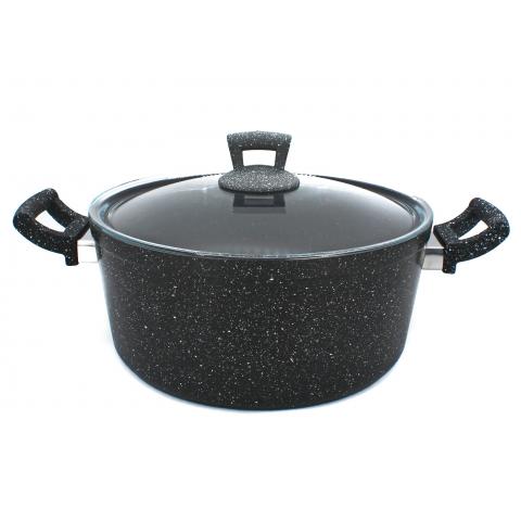 Кастрюля со стеклянной крышкой Granit 28x8cм