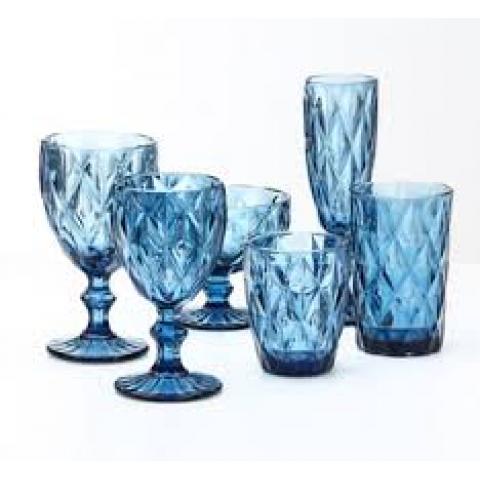 Бокал цветное стекло BLUE, набор 6 штук