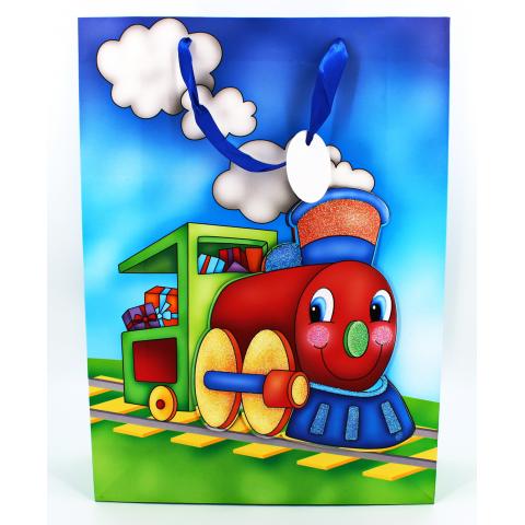 Пакет подарочный 32х26х10см бумажный 3Д