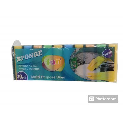Губка для посуды набор 10шт FUN