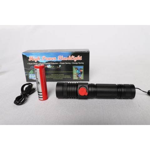 Фонарик LED с аккум 2000а USB зарядка