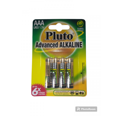 Батарейка AAA 1.5V Pluto Alkaline-4шт, маленькие картон