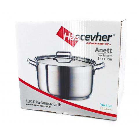 Кастрюля 8,5л с крышкой 24x19cм Anett