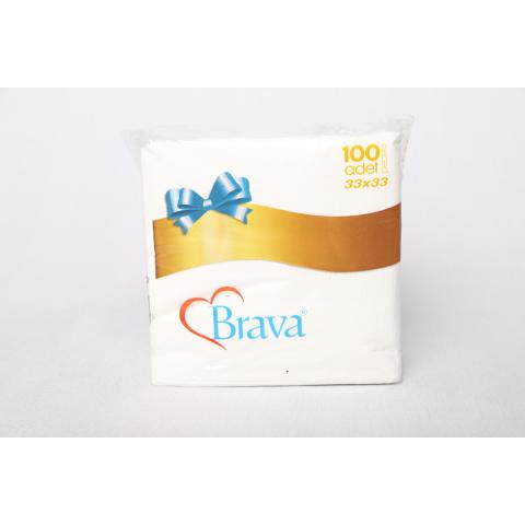 Салфетка бумажная "Brava" 33x33 100шт