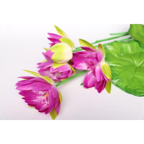 Цветы искуственные Лотус 70см 12 бут.