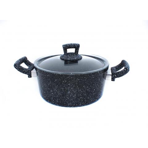 Кастрюля со стеклянной крышкой Granit 22x10,5см